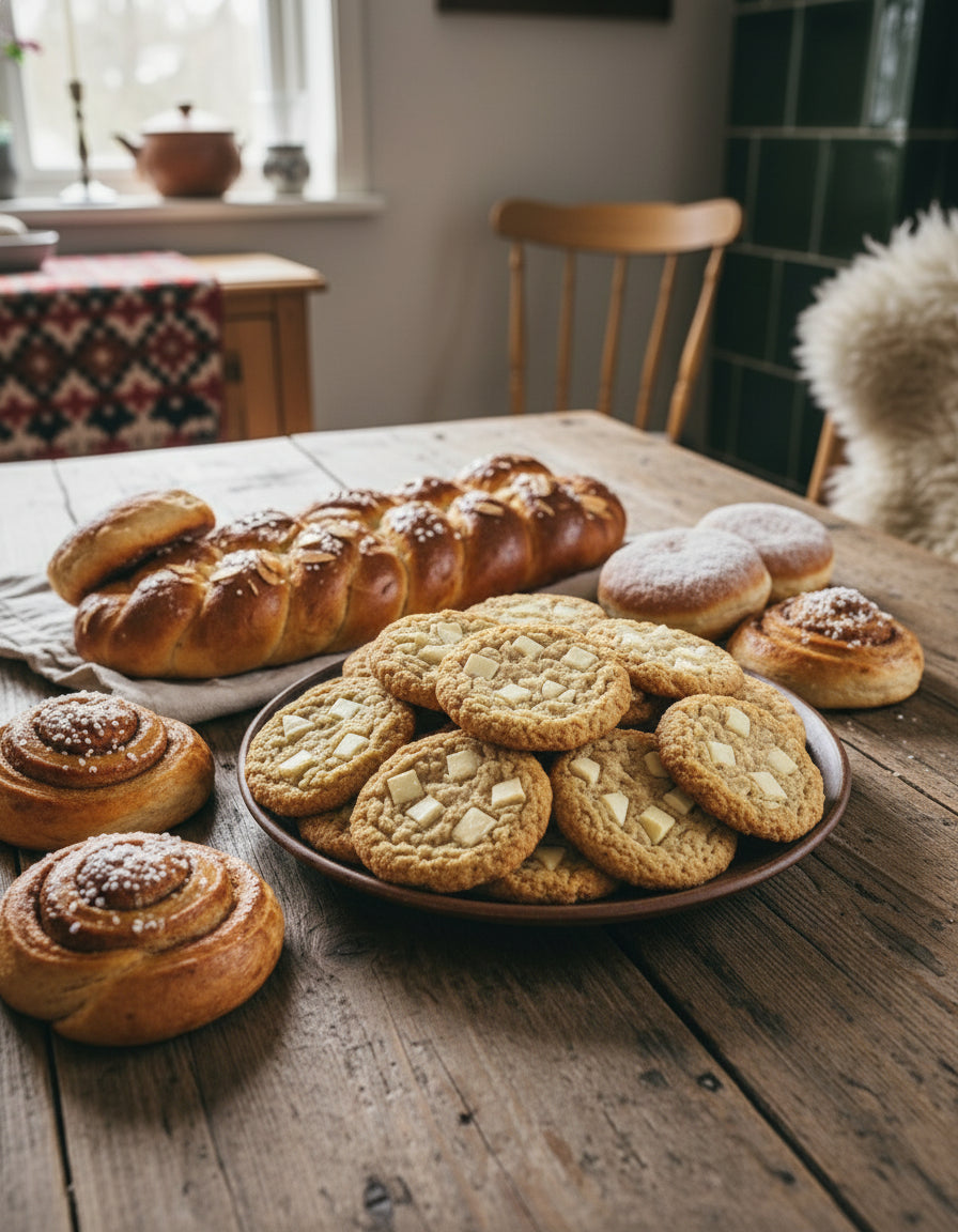 Valkosuklaa kaurakeksit